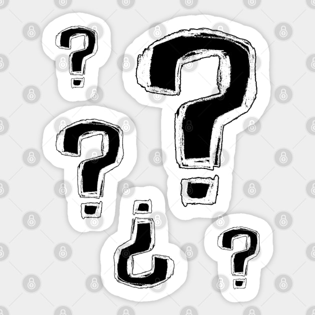 Question Marks: Ask why? How? What? Sticker by badlydrawnbabe